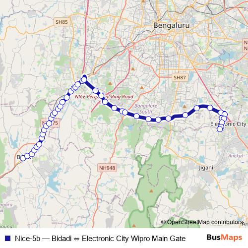 Nice-5b bus Line Map
