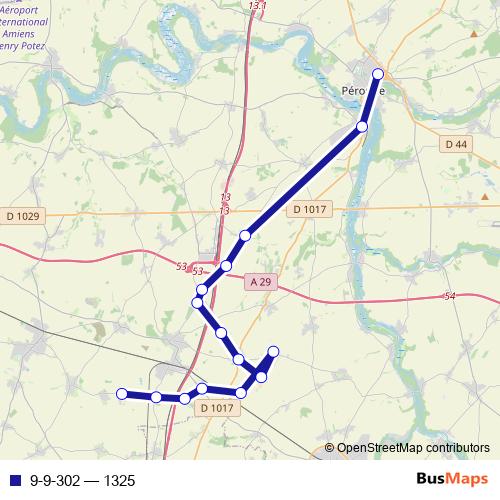 9-9-302 bus Line Map