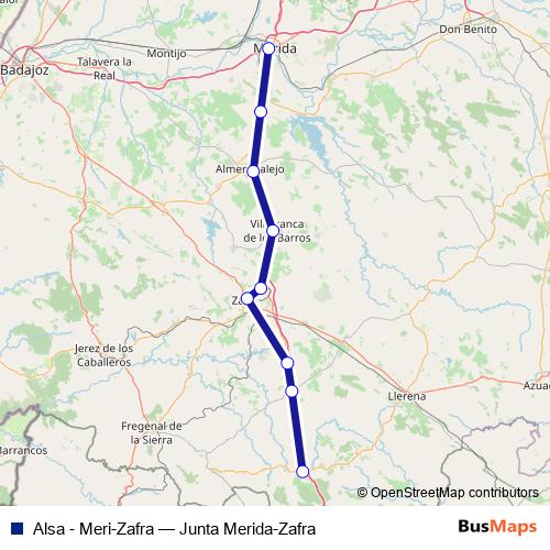 Alsa - Meri-Zafra bus Line Map