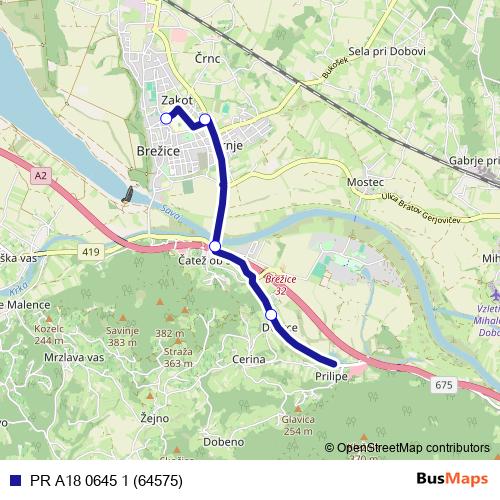PR A18 0645 1 (64575) bus Line Map