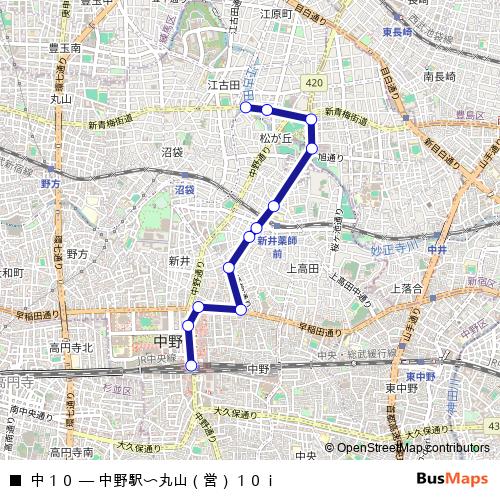 中１０ bus Line Map