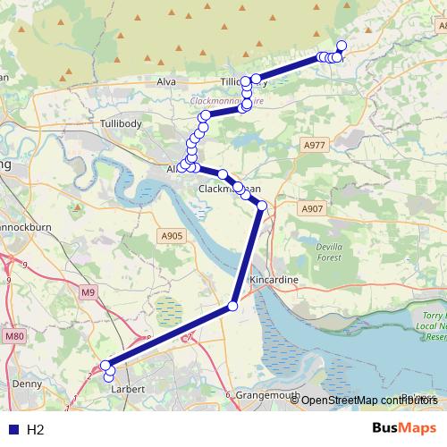 H2 bus Line Map