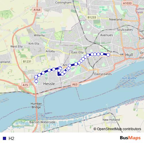 H2 bus Line Map