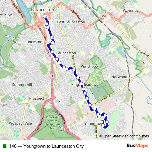 146 bus Line Map