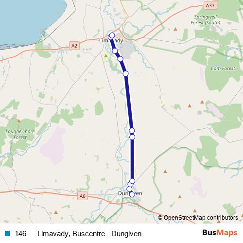 146 bus Line Map