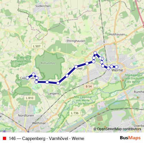 146 bus Line Map