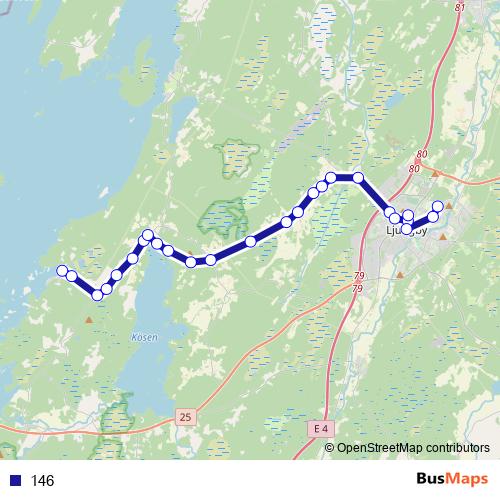 146 bus Line Map