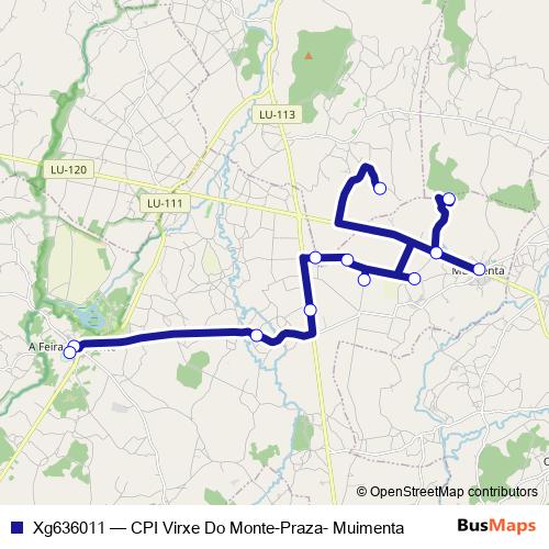 Xg636011 bus Line Map
