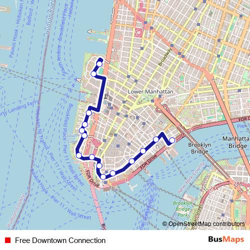 Free Downtown Connection bus Line Map