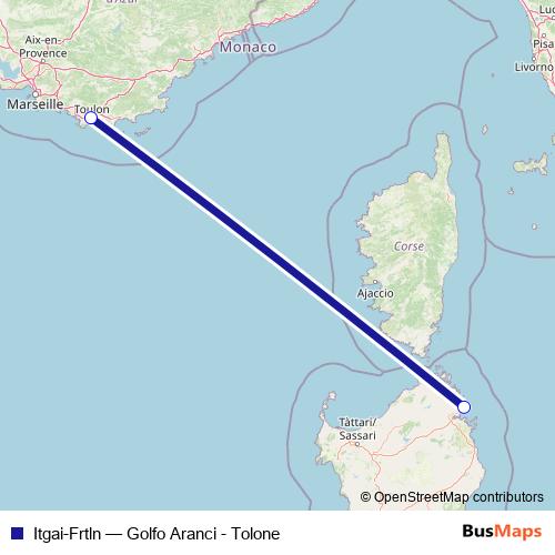 Itgai-Frtln ferry Line Map