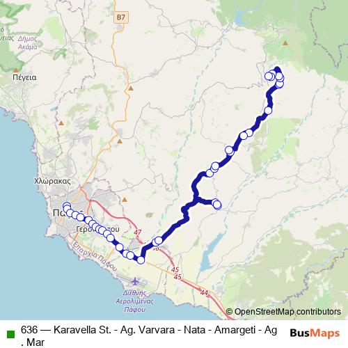 636 bus Line Map
