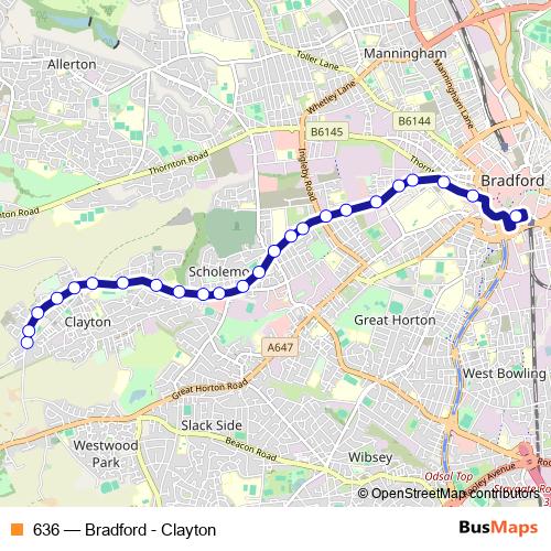 636 bus Line Map