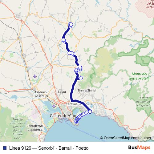 Linea 9126 bus Line Map