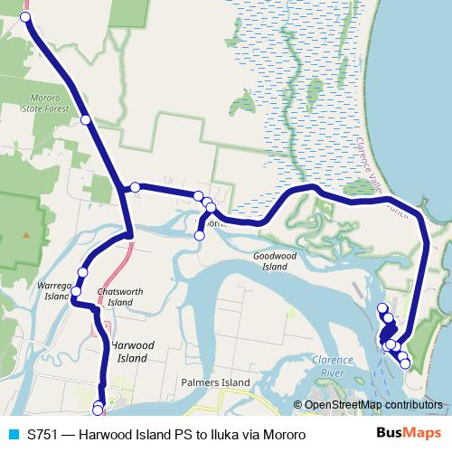 S751 bus Line Map