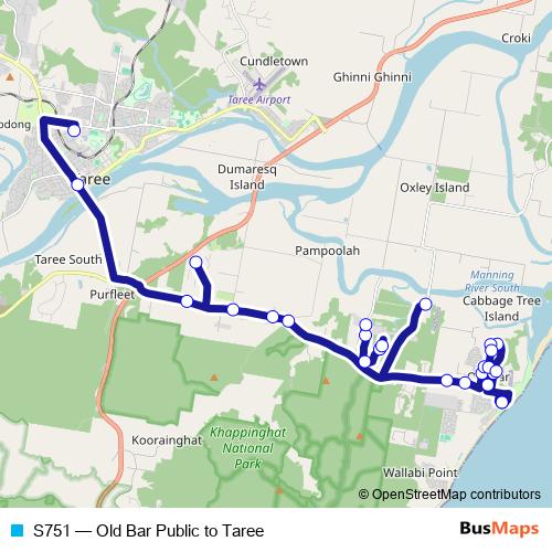 S751 bus Line Map