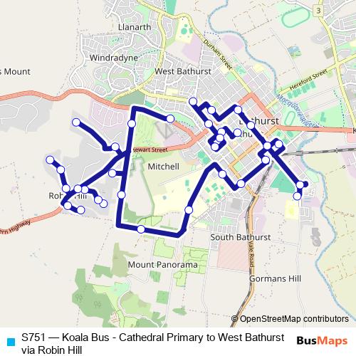 S751 bus Line Map