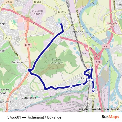 57suc01 bus Line Map