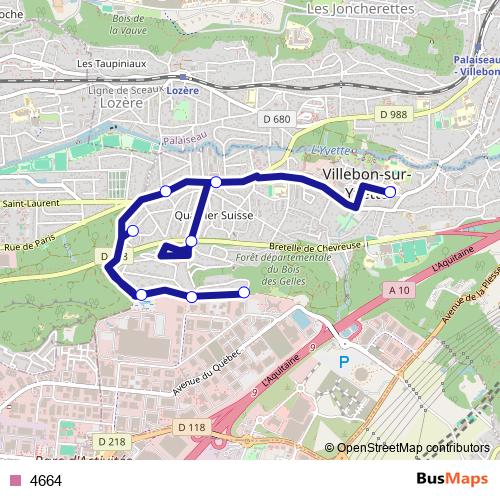 4664 bus Line Map