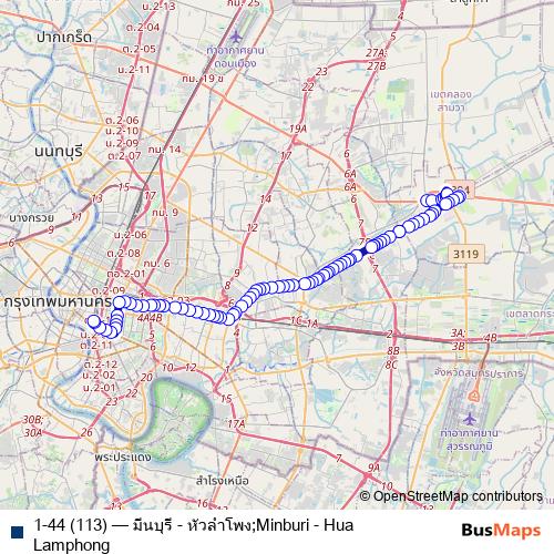 1-44 (113) bus Line Map