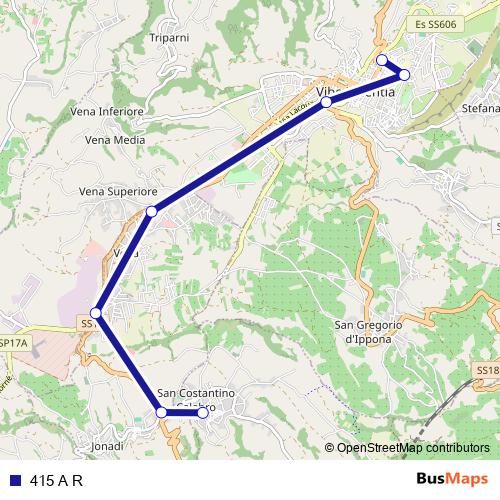 415 A R bus Line Map