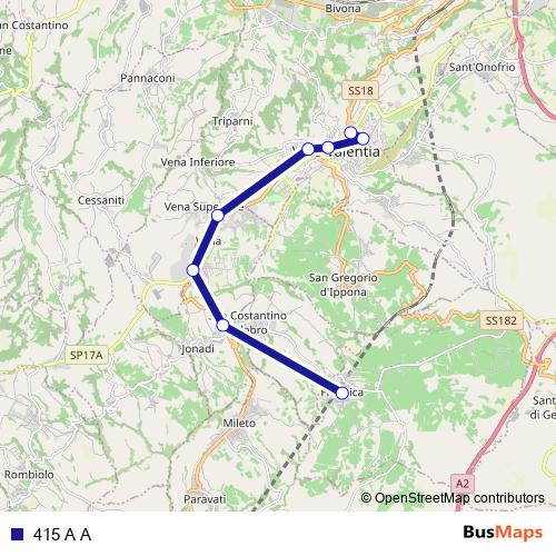 415 A A bus Line Map