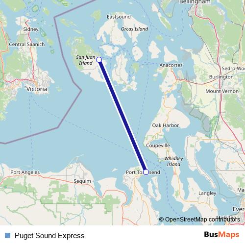 Puget Sound Express ferry Line Map