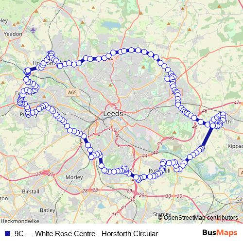 9C bus Line Map