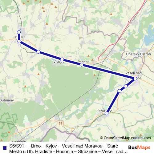 S6/S91 rail Line Map
