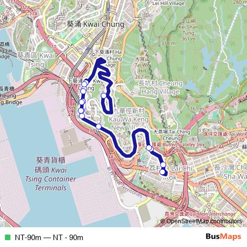 NT-90m bus Line Map