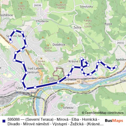 595088 trolleybus Line Map