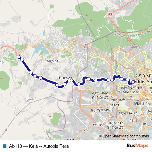 Ab118 bus Line Map