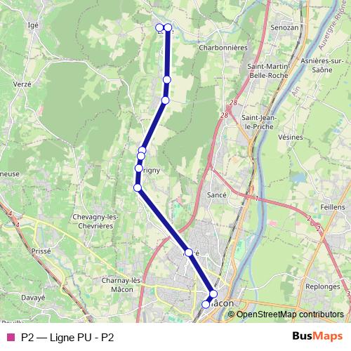 P2 bus Line Map