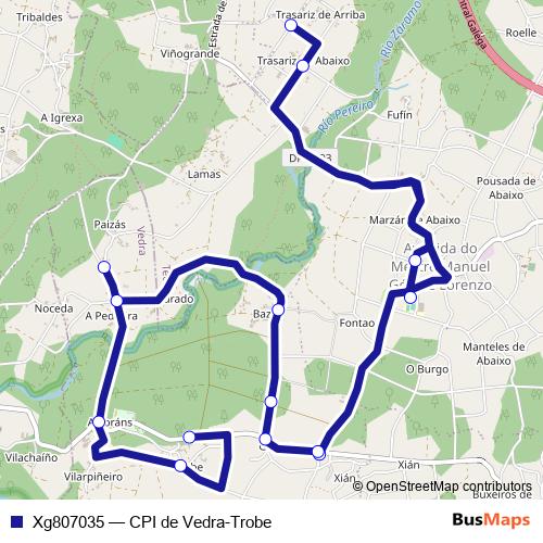Xg807035 bus Line Map
