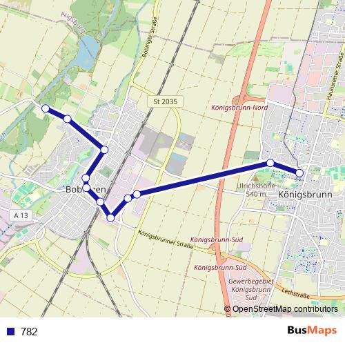 782 bus Line Map