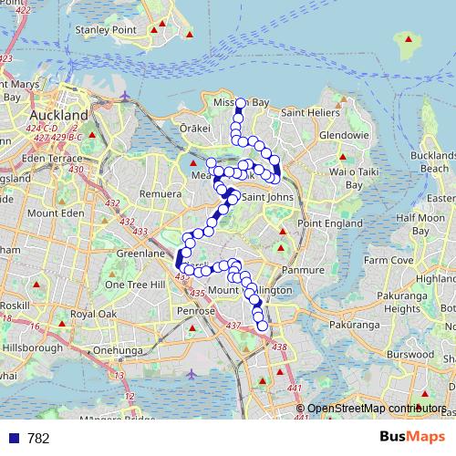 782 bus Line Map