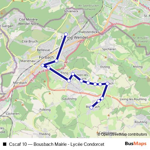 Cscaf 10 bus Line Map