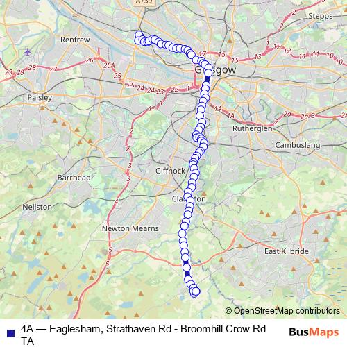 4A bus Line Map
