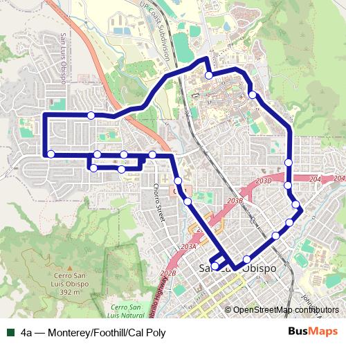 4a bus Line Map