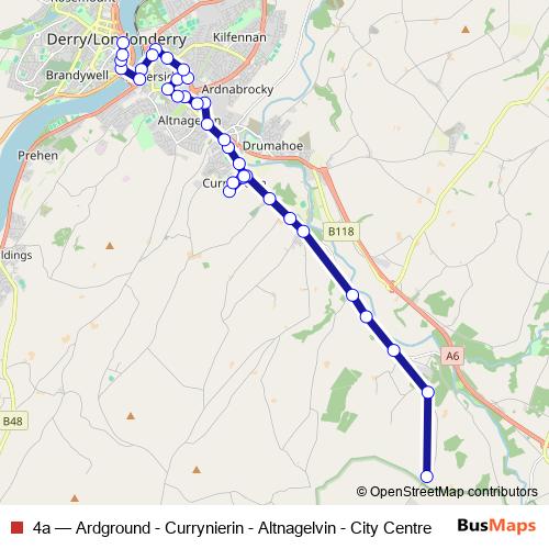 4a bus Line Map