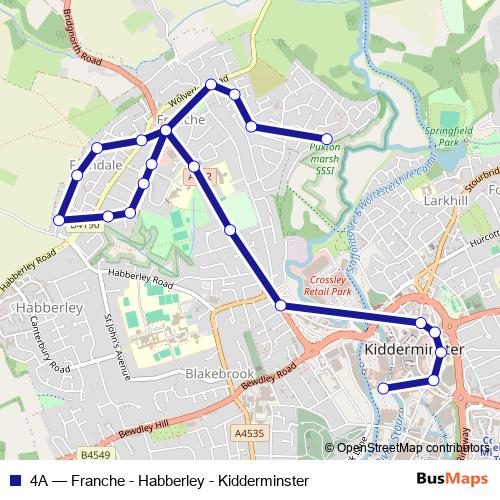 4A bus Line Map