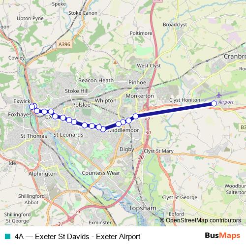 4A bus Line Map