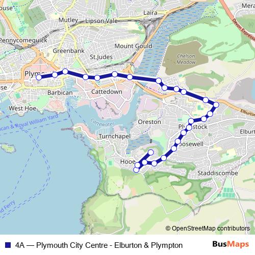 4A bus Line Map