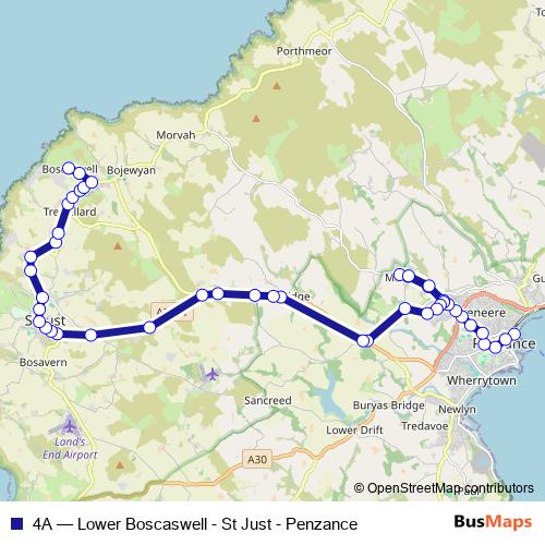 4A bus Line Map