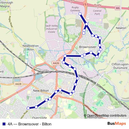 4A bus Line Map