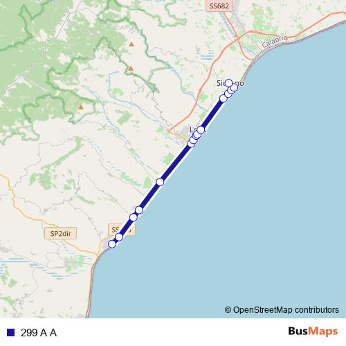 299 A A bus Line Map