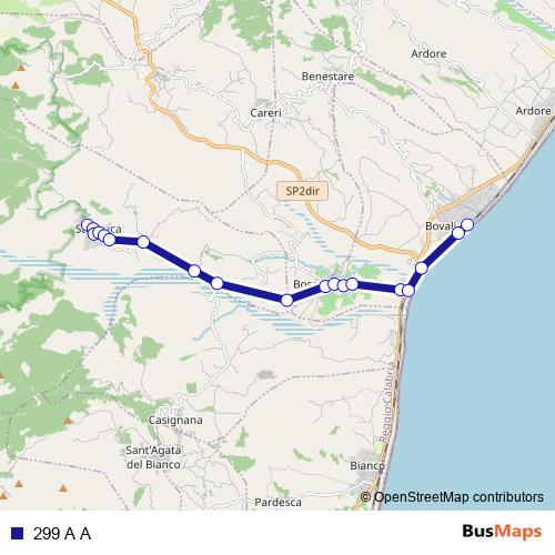 299 A A bus Line Map