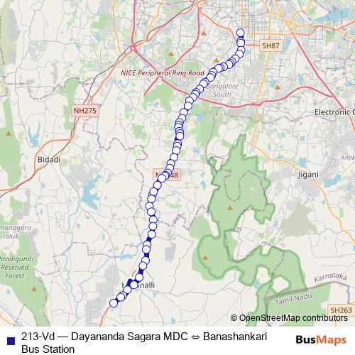 213-Vd bus Line Map