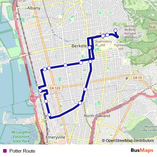 Potter Route bus Line Map