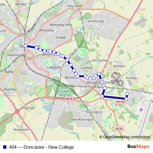 404 bus Line Map