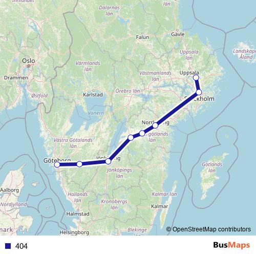 404 bus Line Map
